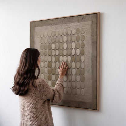 Neutral Geometric Canvas Art