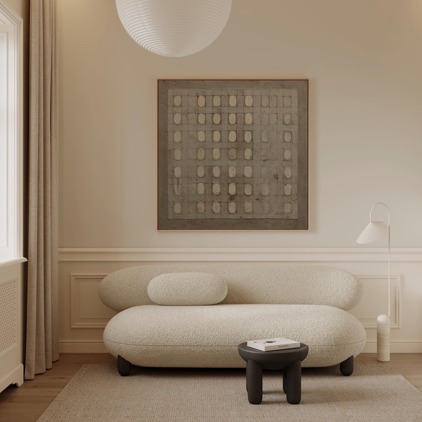 Canvas Wall Art: Minimalist Geometric Design - Neutral  Pattern