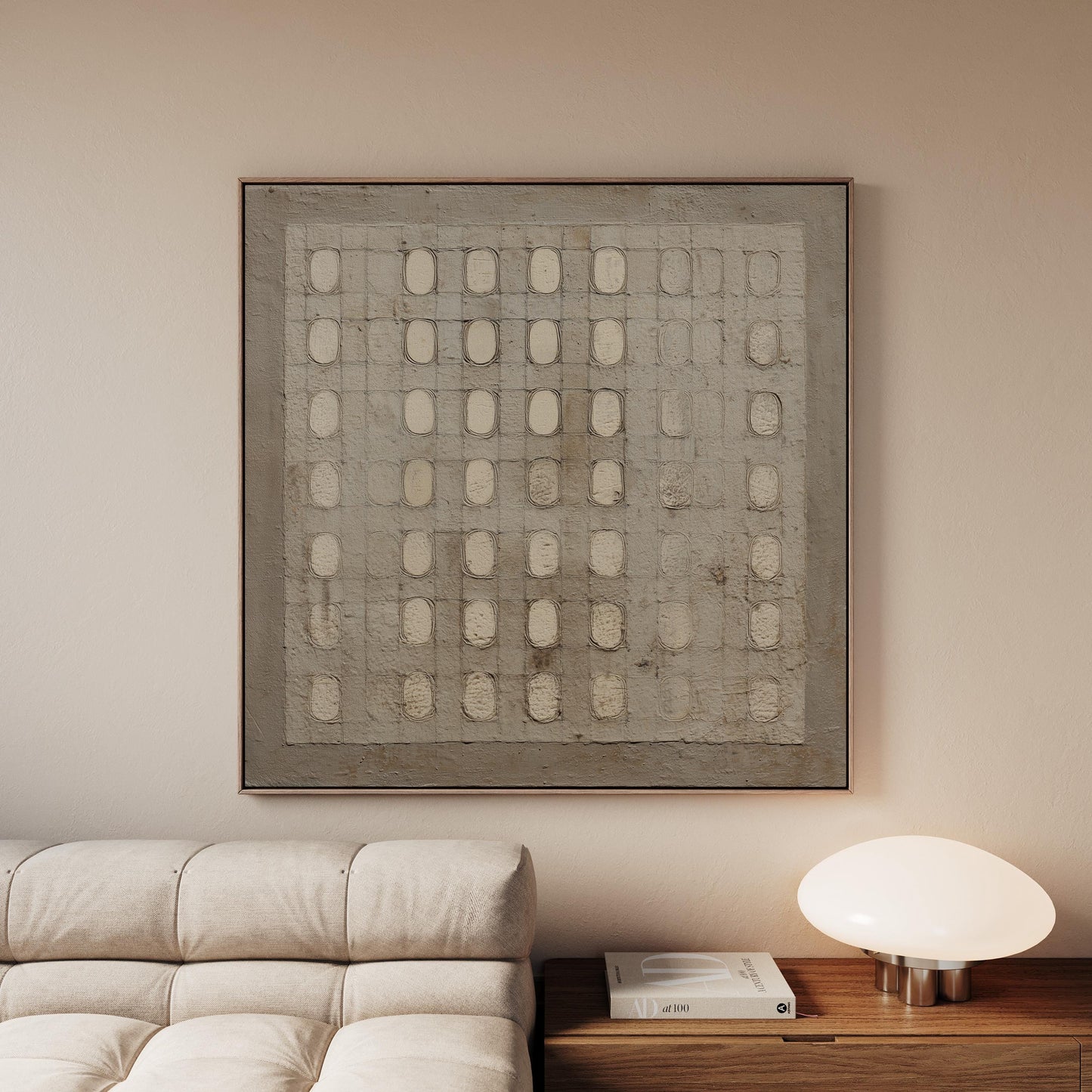Canvas Wall Art: Minimalist Geometric Design - Neutral  Pattern