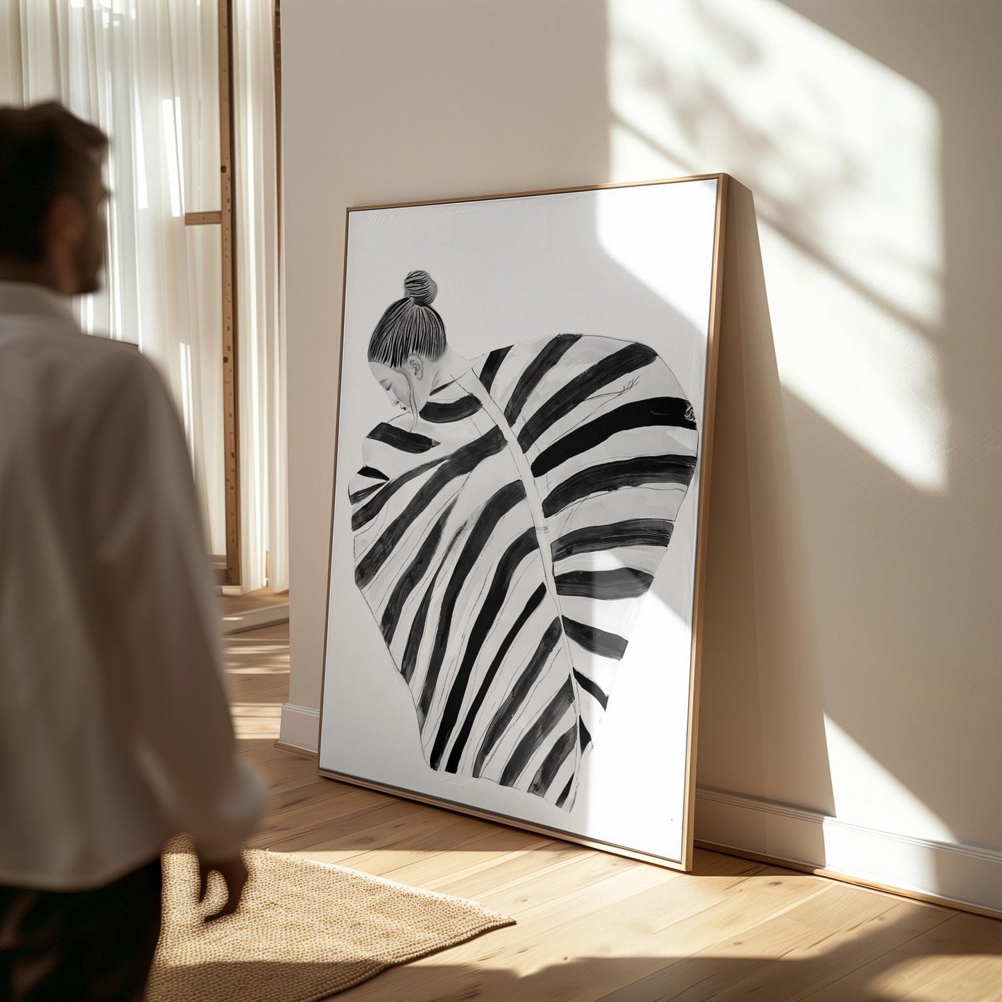 Minimalist Wall Art Black and White Abstract Woman Canvas Print Modern Artwork for Bedroom Living Room or Office