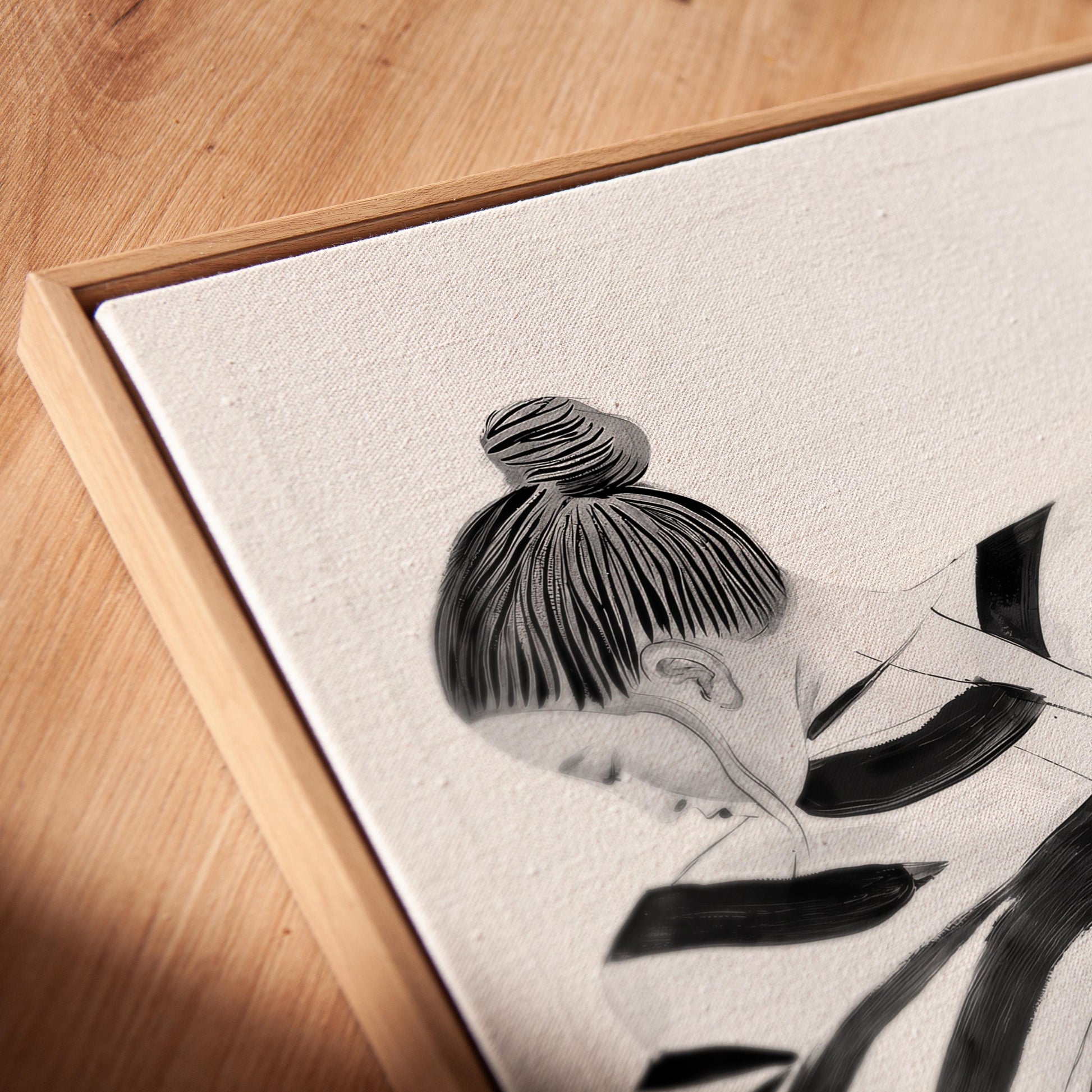 Minimalist Wall Art Black and White Abstract Woman Canvas Print Modern Artwork for Bedroom Living Room or Office