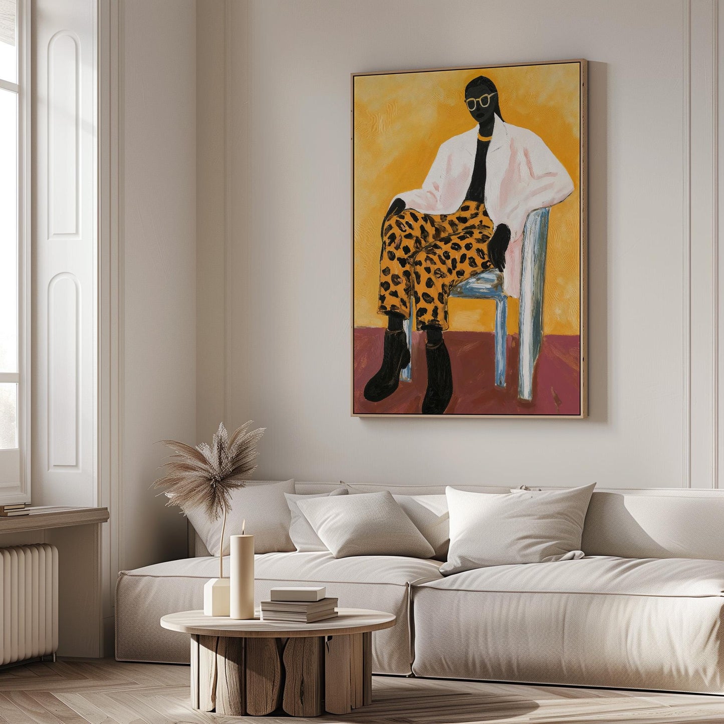 Woman Fashion Canvas Print: Minimalist Living Room Art (Framed or Unframed)