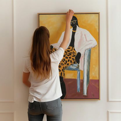 Woman Fashion Canvas Print: Minimalist Living Room Art (Framed or Unframed)
