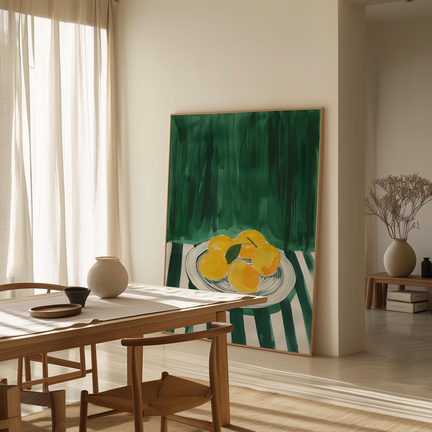 Lemon Still Life Wall Art Modern Abstract Kitchen Print Dining Room Decor Canvas Painting Yellow Fruit Artwork