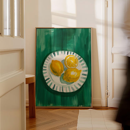 Lemon Still Life Wall Art Yellow Fruit Kitchen Print Abstract Dining Room Decor Modern Canvas Painting Artwork Gift for Friends