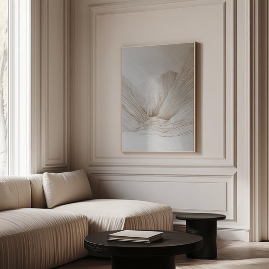 Neutral Abstract Mountain Canvas Print Modern Minimalist Wall Art for Bedroom or Living Room Decor