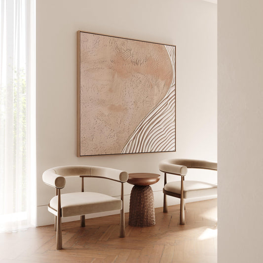 Minimalist Japandi Canvas Wall Art - Beige
