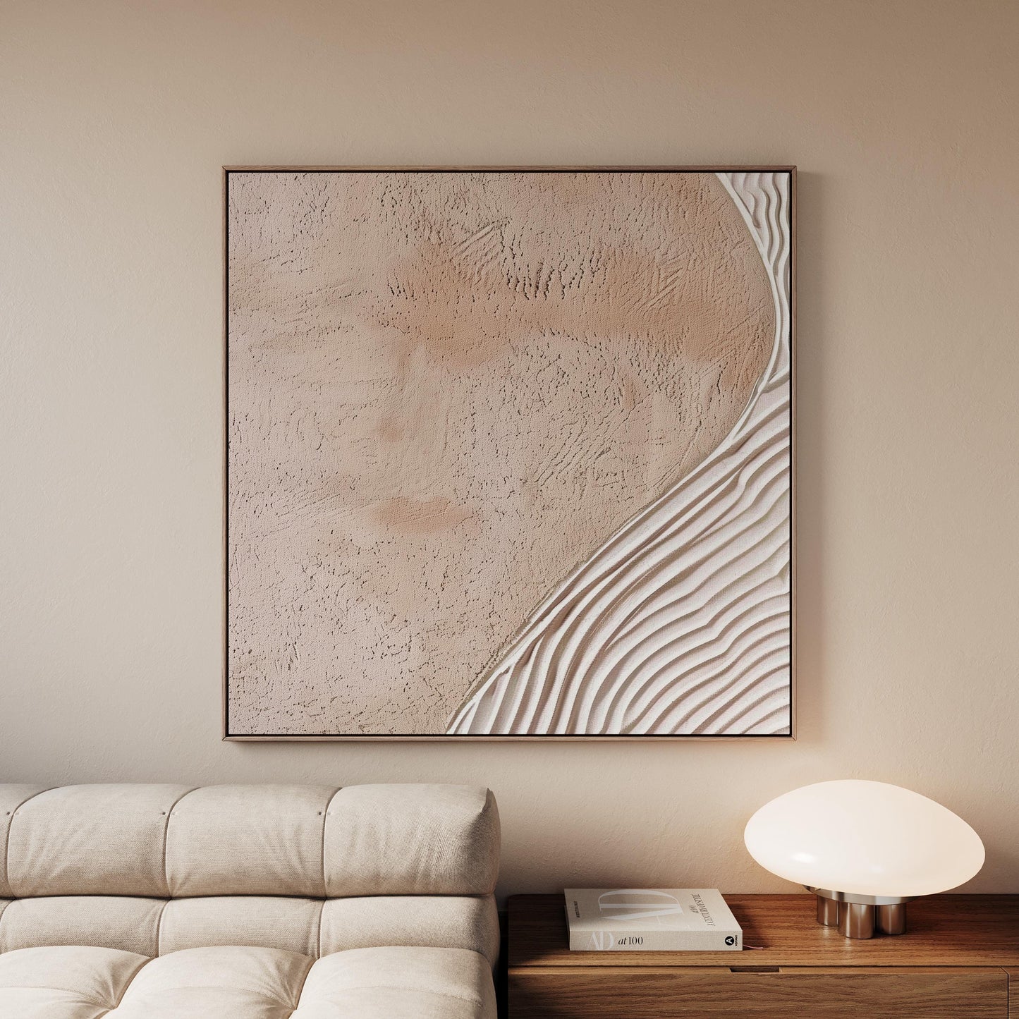 Minimalist Japandi Canvas Wall Art - Beige