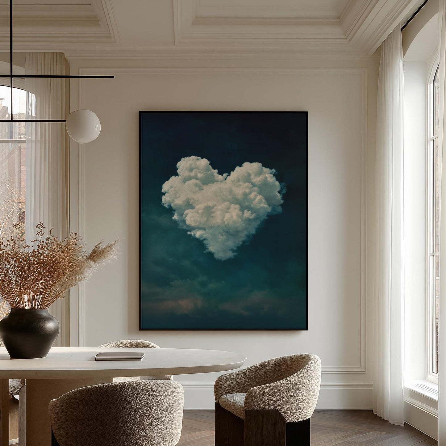 Blue Cloud Canvas Print: Abstract Indigo Sky Wall Art