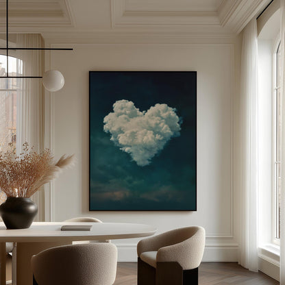 Blue Cloud Canvas Print: Abstract Indigo Sky Wall Art