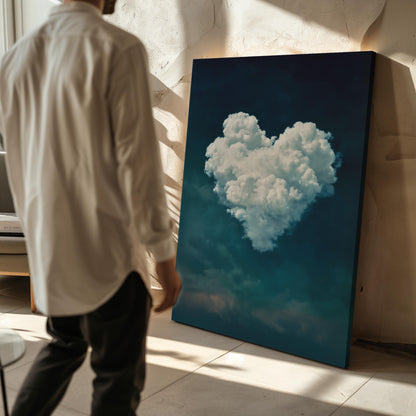Blue Cloud Canvas Print: Abstract Indigo Sky Wall Art