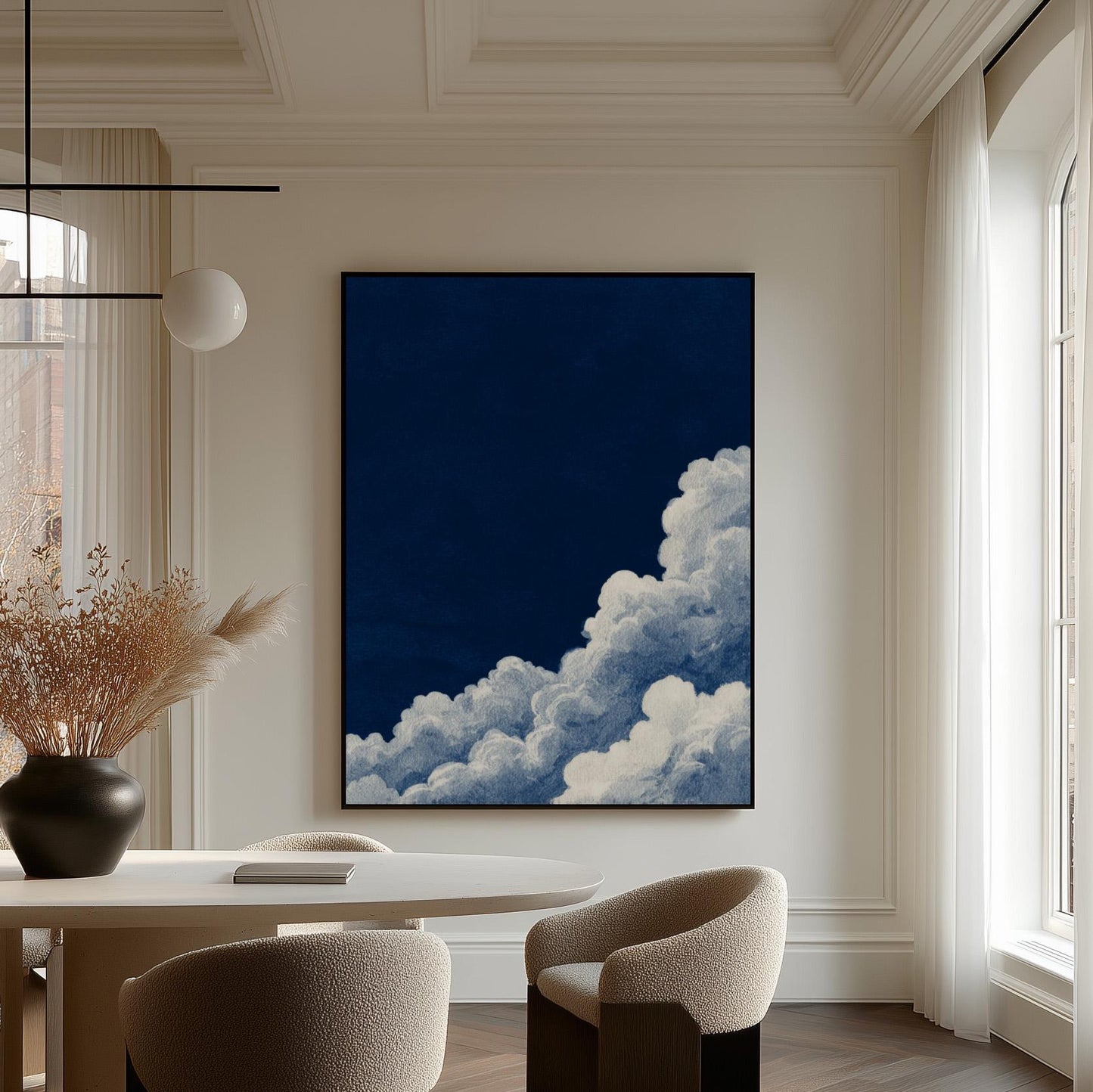 Indigo Cloud Wall Art - Abstract Blue Canvas Print