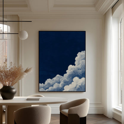 Indigo Cloud Wall Art - Abstract Blue Canvas Print