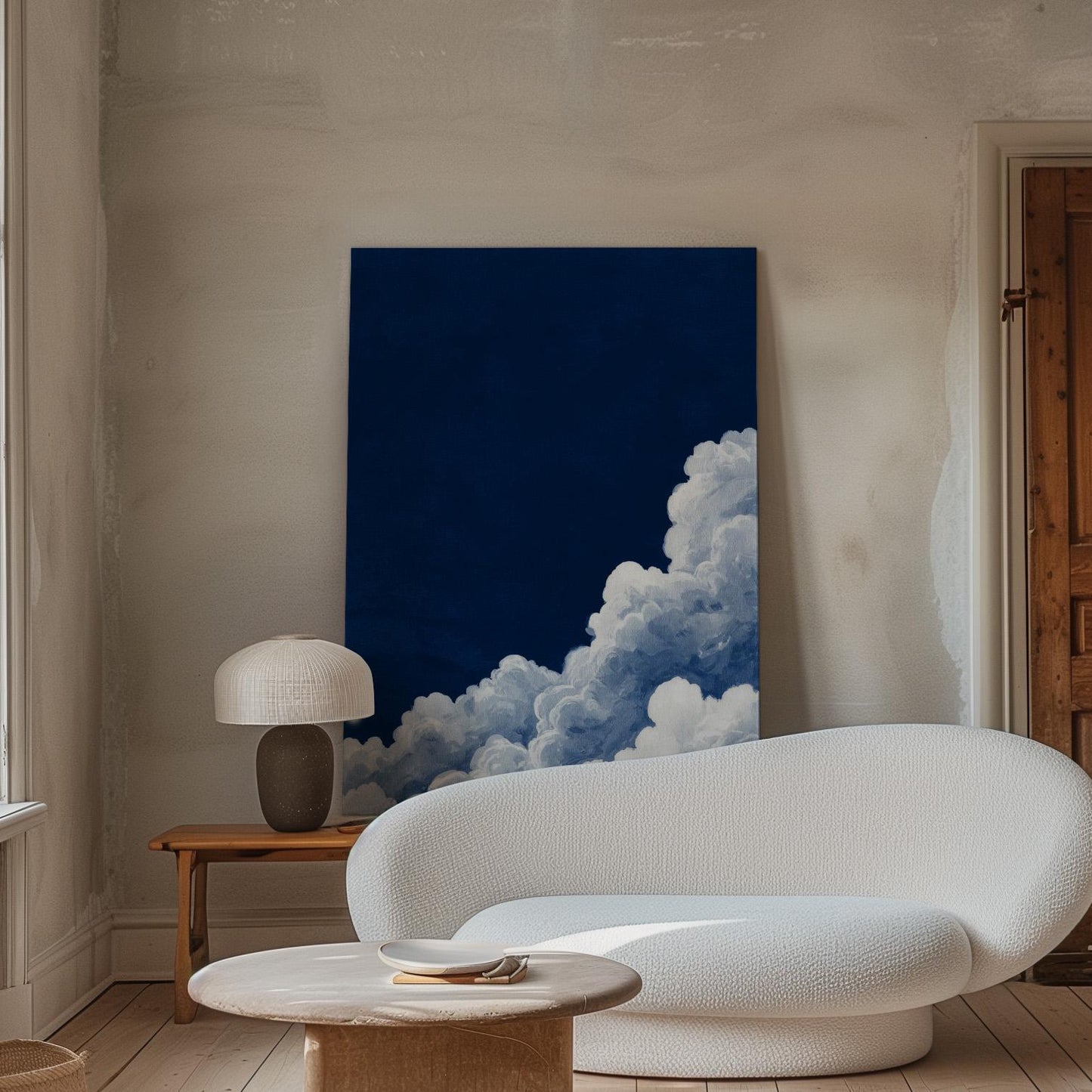 Indigo Cloud Wall Art - Abstract Blue Canvas Print