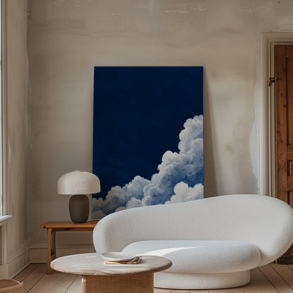 Indigo Cloud Wall Art - Abstract Blue Canvas Print