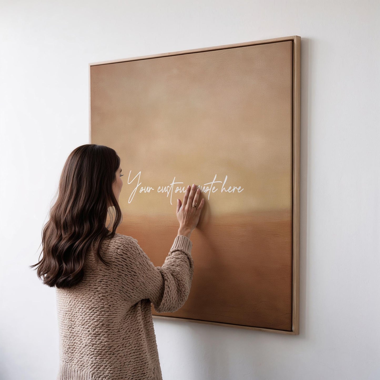 Neutral Custom Quote Canvas Wall Art, Personalised Text Art Print, Horizontal Framed Art, Friend Gift, Couples Gift, Wedding Lyrics Art