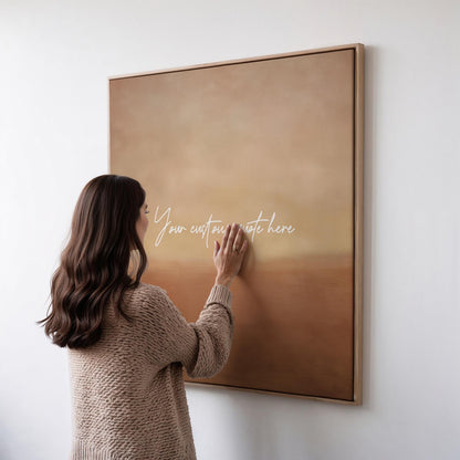 Neutral Custom Quote Canvas Wall Art, Personalised Text Art Print, Horizontal Framed Art, Friend Gift, Couples Gift, Wedding Lyrics Art