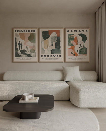 Couple Canvas Wall Art: Romantic Minimalist Prints (Set of 3