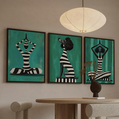 Yoga Woman and Dog Canvas Prints