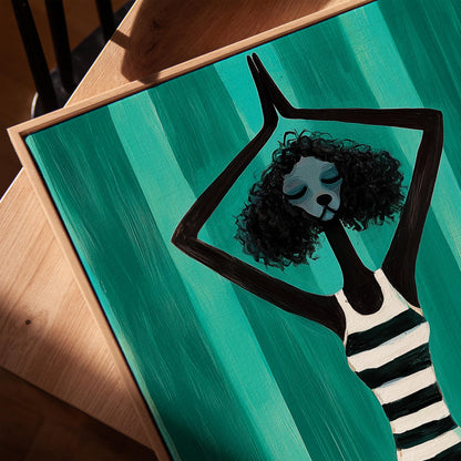 Yoga Woman and Dog Canvas Prints