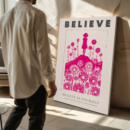 Motivational Canvas Wall Art: Believe Dream Big Be Brave