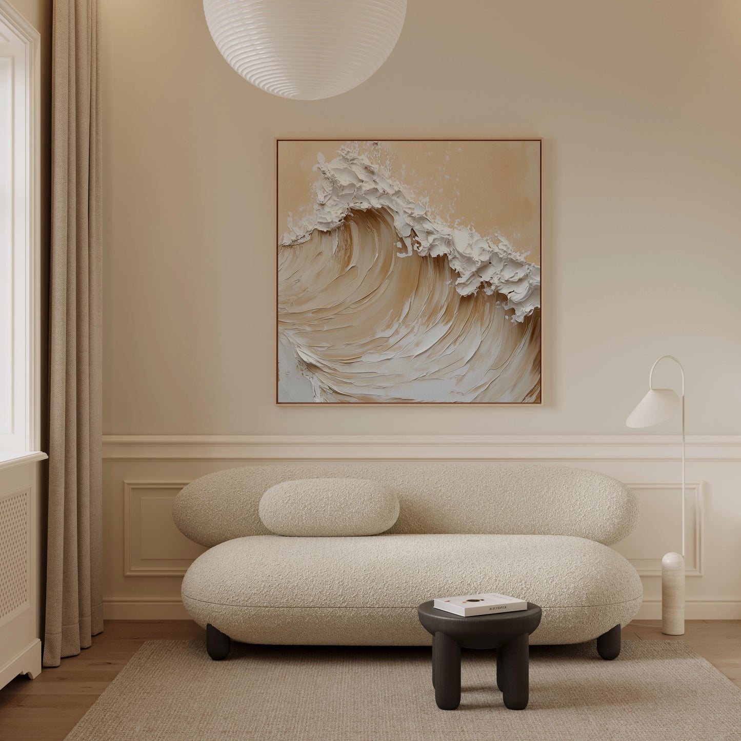 Coastal Wave Canvas Wall Art - Minimalist Beach House Decor