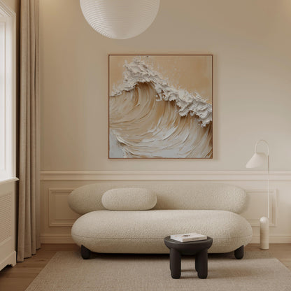 Coastal Wave Canvas Wall Art - Minimalist Beach House Decor
