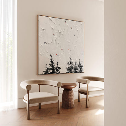 Skiing Wall Art Canvas:  Winter Snow Scene