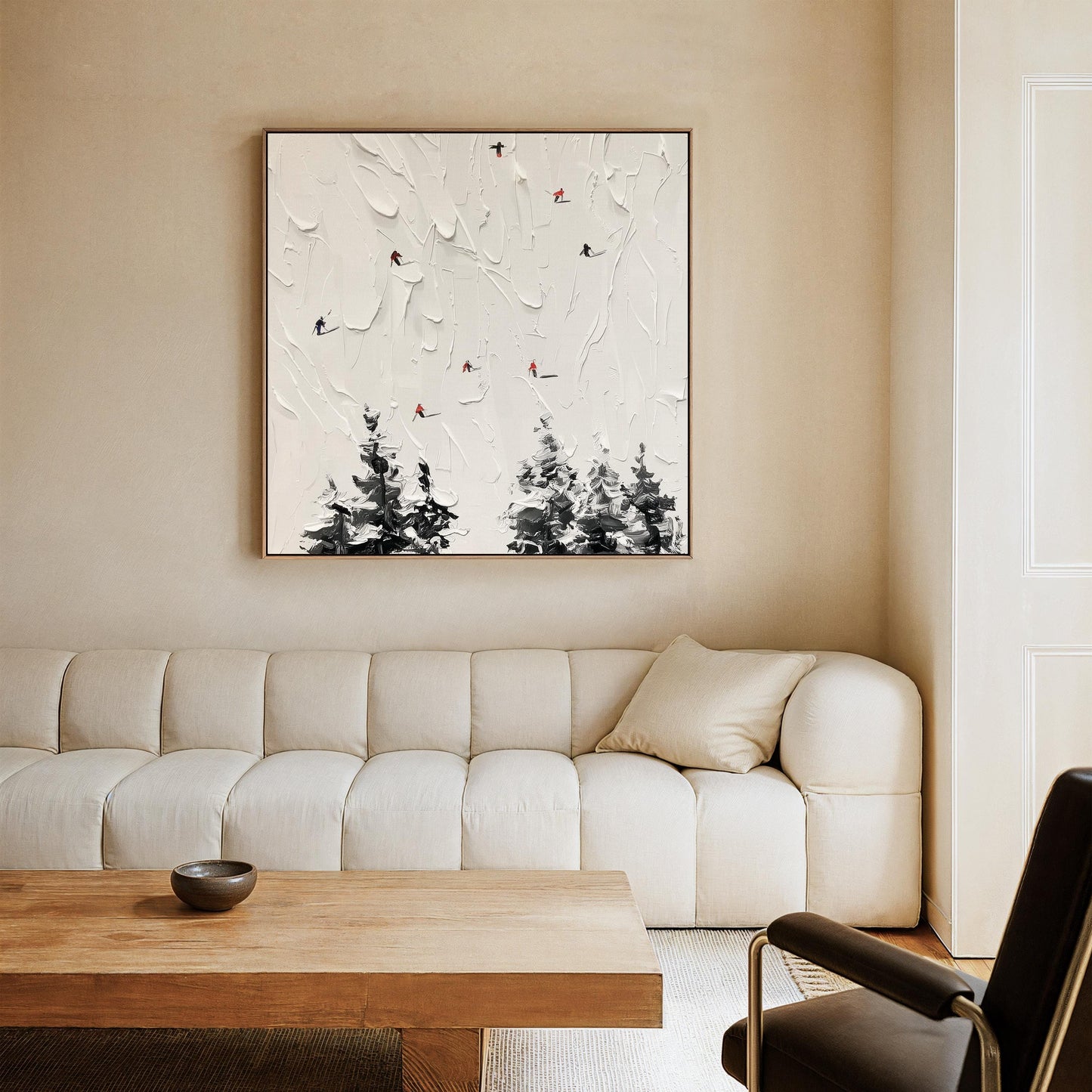 Skiing Wall Art Canvas:  Winter Snow Scene
