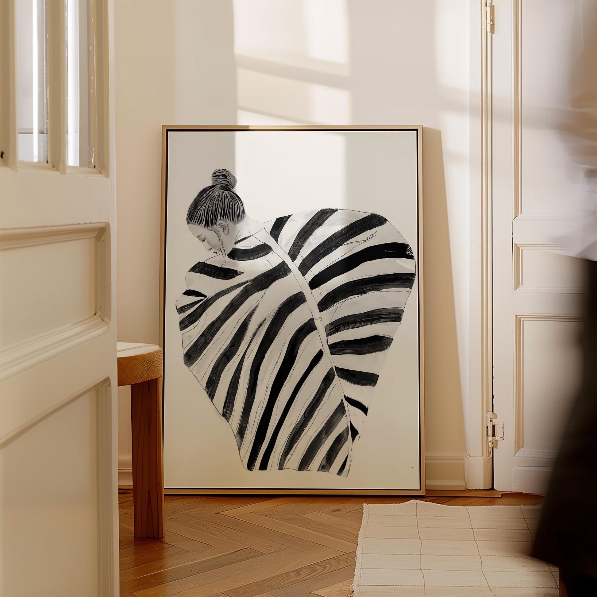 Minimalist Wall Art Black and White Abstract Woman Canvas Print Modern Artwork for Bedroom Living Room or Office