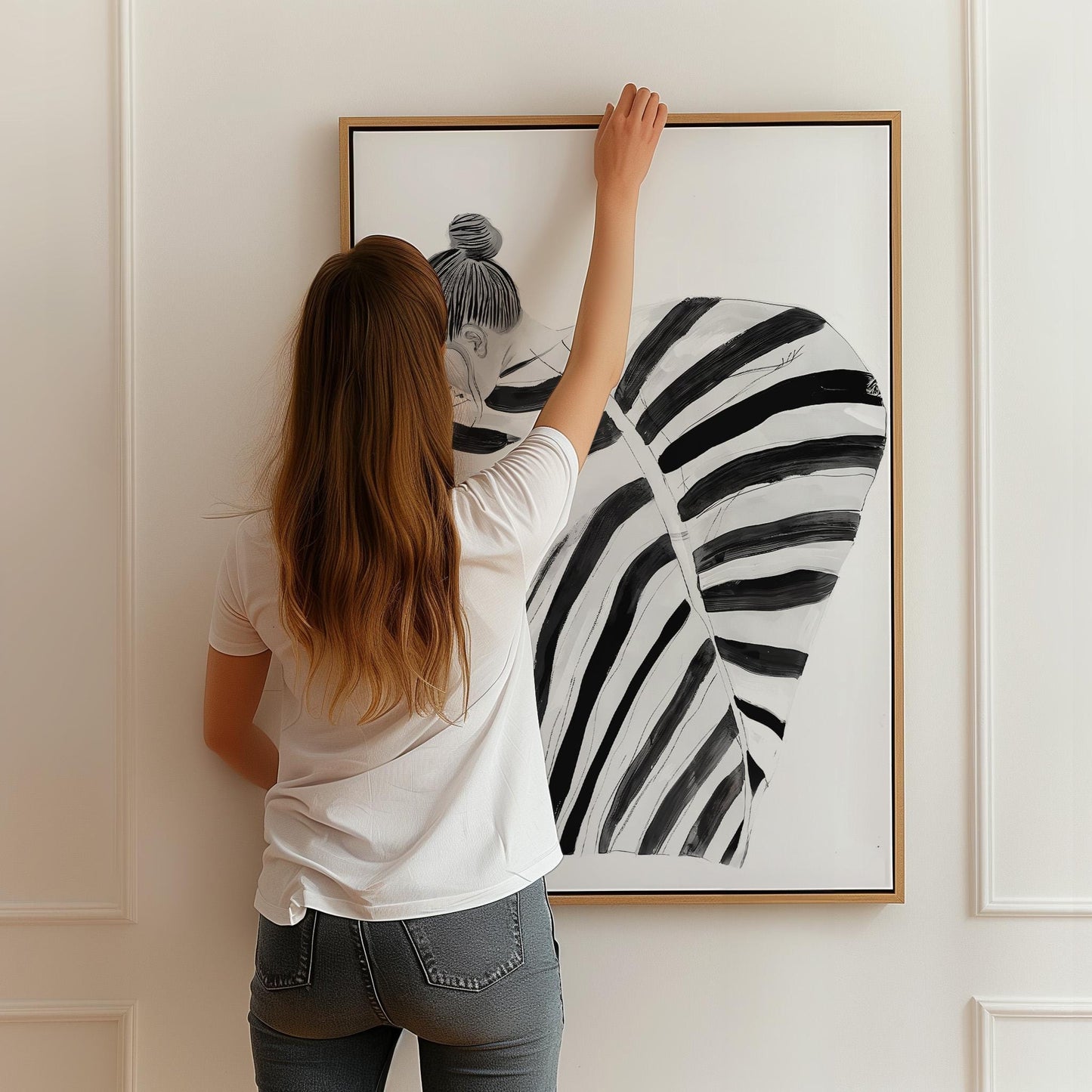 Minimalist Wall Art Black and White Abstract Woman Canvas Print Modern Artwork for Bedroom Living Room or Office