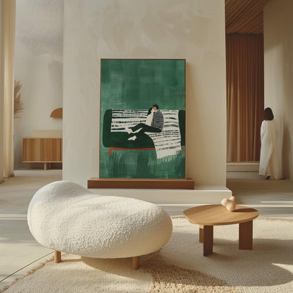 Romantic Couple Wall Art Cozy Sofa Embrace Modern Abstract Print Love Bedroom Living Room Anniversary Gift Canvas Painting