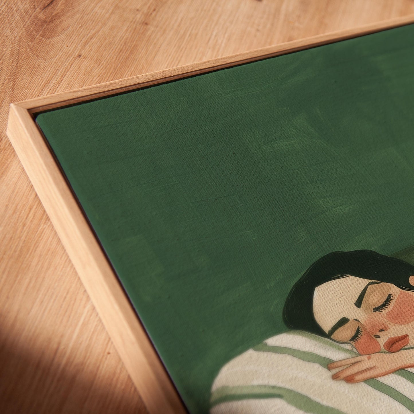 Sleeping Woman Canvas Print Minimalist Wall Art Relaxing Abstract Bedroom Decor Modern Home Style
