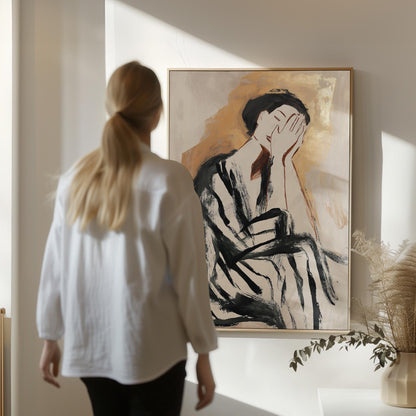 Wabi Sabi Women Art: Abstract Canvas Prints (Floating Frame Set)