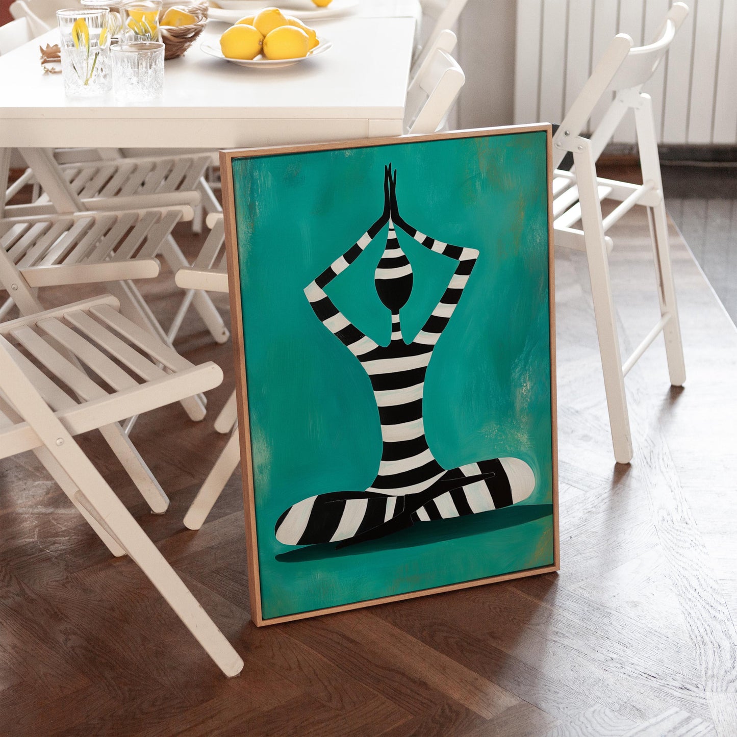 Yoga Woman and Dog Canvas Prints