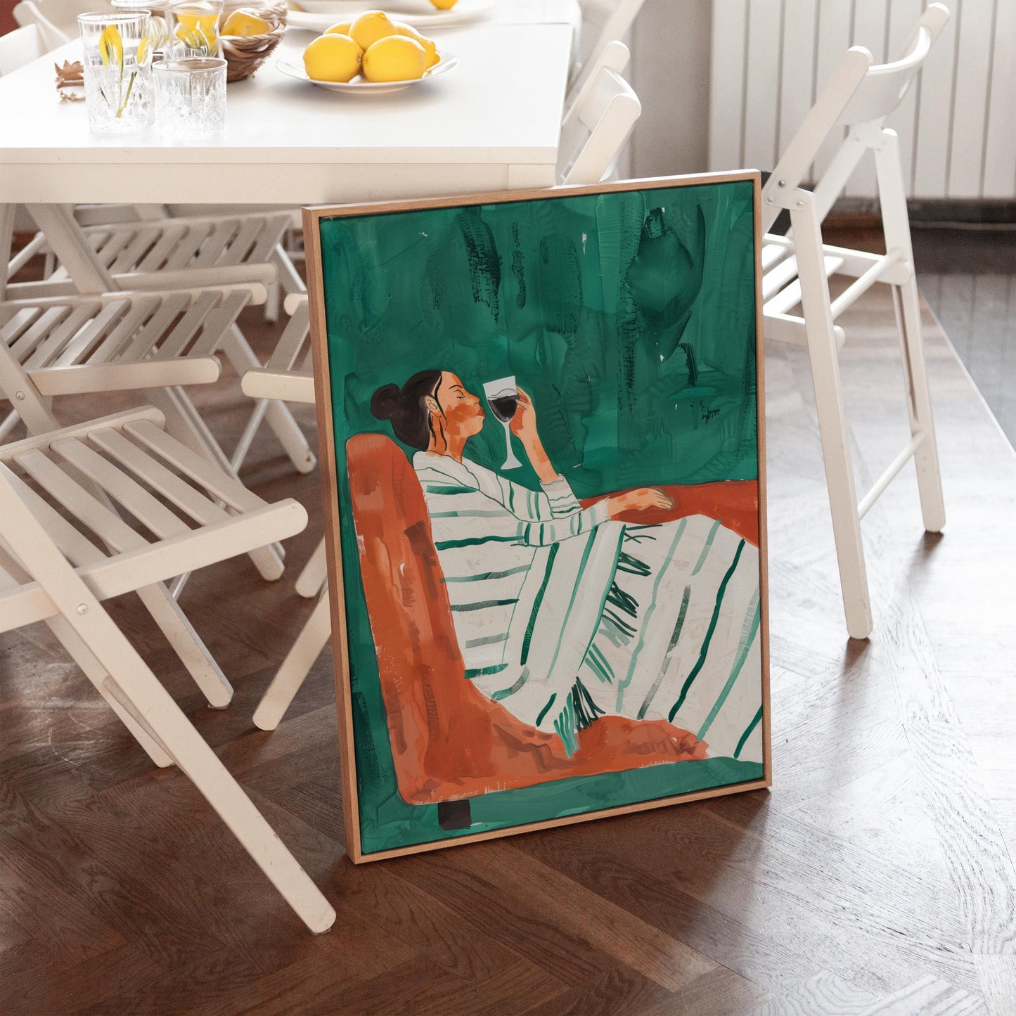 Minimalist Green Figurative Canvas Set - Relaxing Women Wall Art
