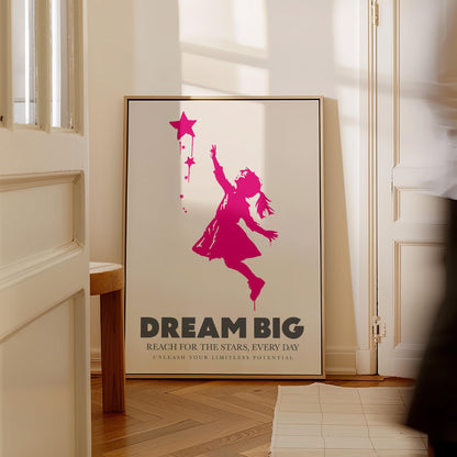 Motivational Canvas Wall Art: Believe Dream Big Be Brave