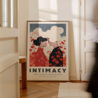 Romantic Canvas Wall Art Set of 3 Passion Intimacy Harmony Modern Love Posters Wedding Anniversary Gift for Bedroom or Living Room