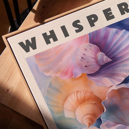 Coastal Seashell Canvas Wall Art Set of 3 Ocean Inspired Prints Spiral Shells Pastel Beach Decor for Living Room or Bedroom