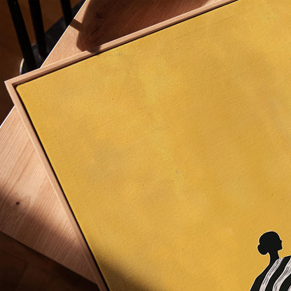 Yellow Abstract Canvas Set of 2: Modern Figurative Wall Art