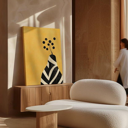 Yellow Abstract Canvas Set of 2: Modern Figurative Wall Art