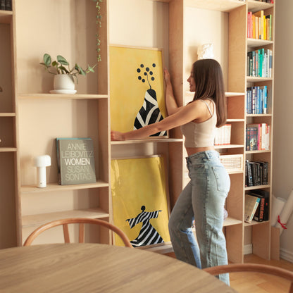 Yellow Abstract Canvas Set of 2: Modern Figurative Wall Art