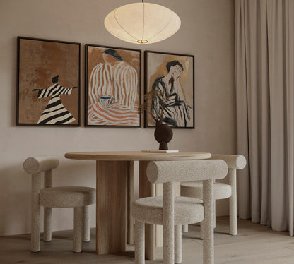 Wabi Sabi Women Art: Abstract Canvas Prints (Floating Frame Set)