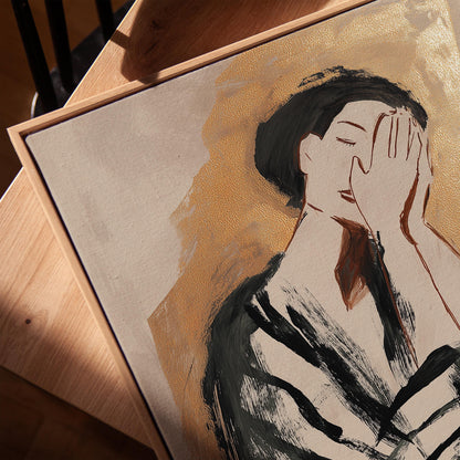 Wabi Sabi Women Art: Abstract Canvas Prints (Floating Frame Set)