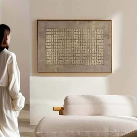 Textured Neutral Abstract Giclée Canvas Print Modern Minimal Wall Art for Living Room or Bedroom Decor