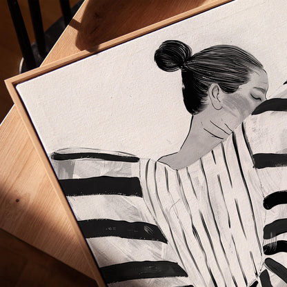 Black and White Dance Canvas Prints - Abstract Figurative Art Set