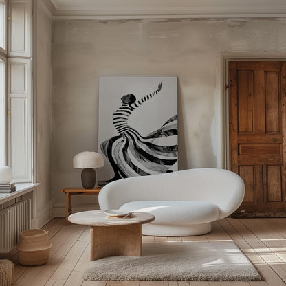 Black and White Dance Canvas Prints - Abstract Figurative Art Set
