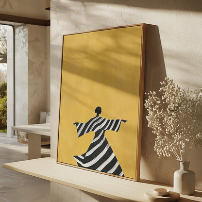 Yellow Abstract Canvas Set of 2: Modern Figurative Wall Art