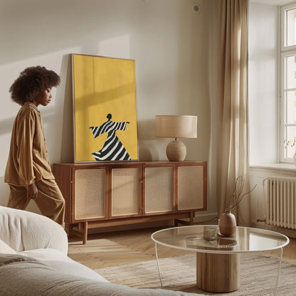 Yellow Abstract Canvas Set of 2: Modern Figurative Wall Art