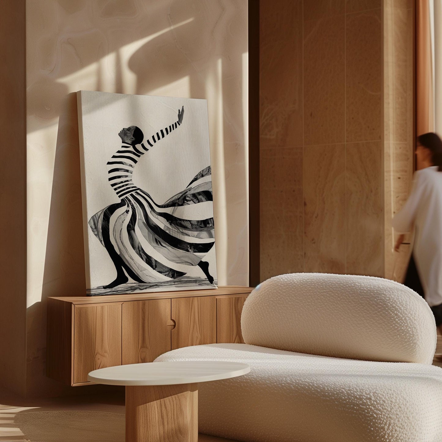 Black and White Dance Canvas Prints - Abstract Figurative Art Set